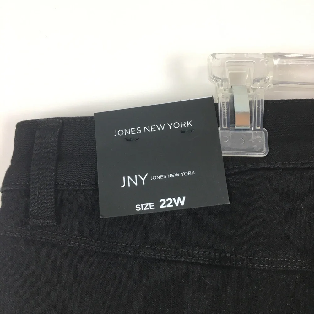 NWT Jones New York Repreve Black Jeans Sz 22W Stretch Skinny Eco Friendly Goth - Picture 12 of 13
